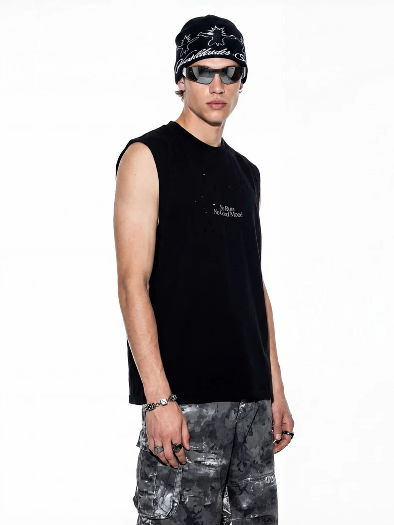 Hole Running Reflective Printed Tank Tops - Image 6