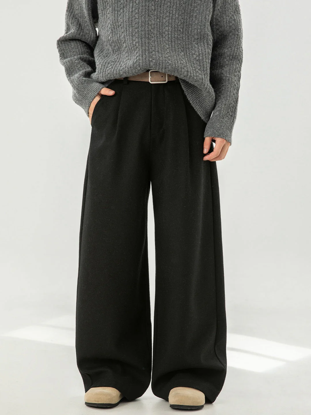 Liber Autumn Men's None Solid Color Pants - Image 8