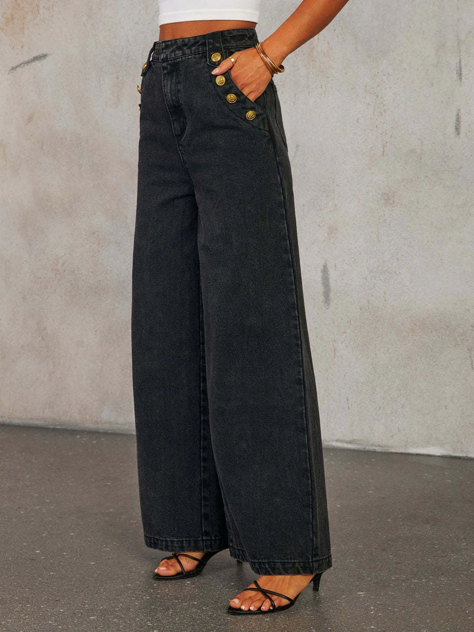 Denim Vest Wide-leg Long Two-piece Set - Image 13