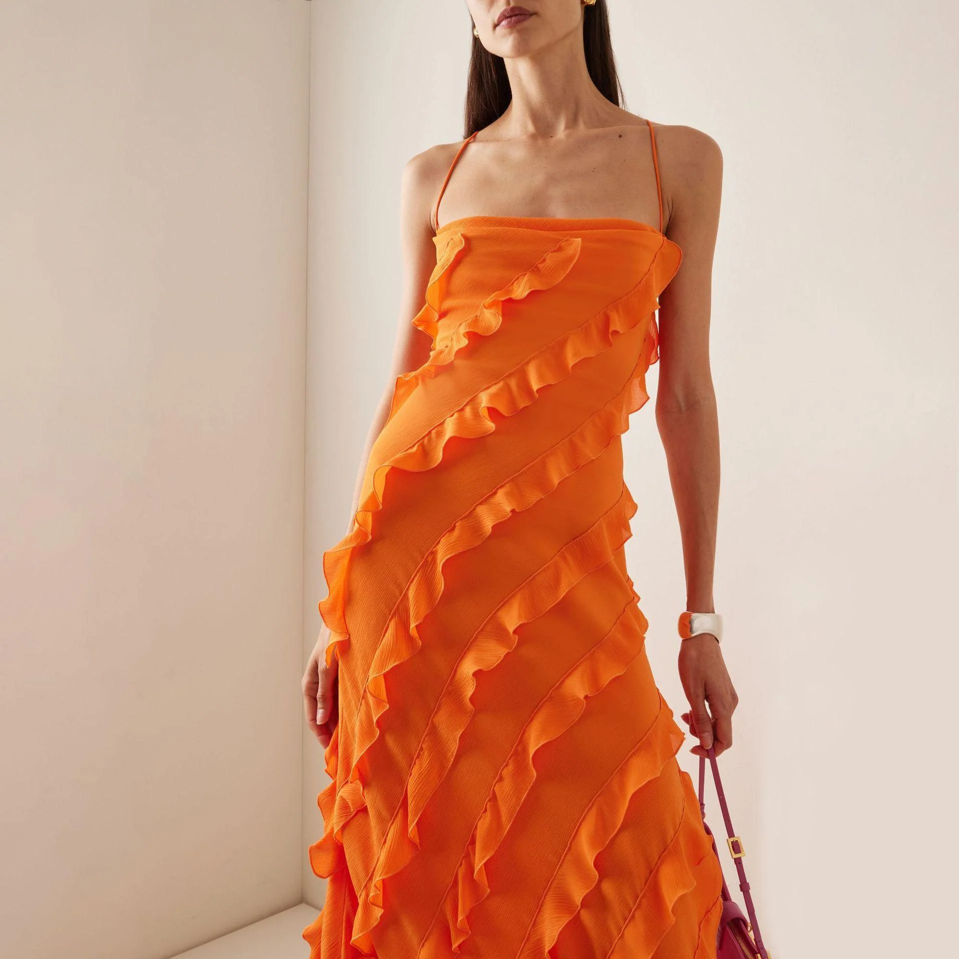 Wood Ear Slit Camisoles Formal Dress Maxi Dresses - Image 2