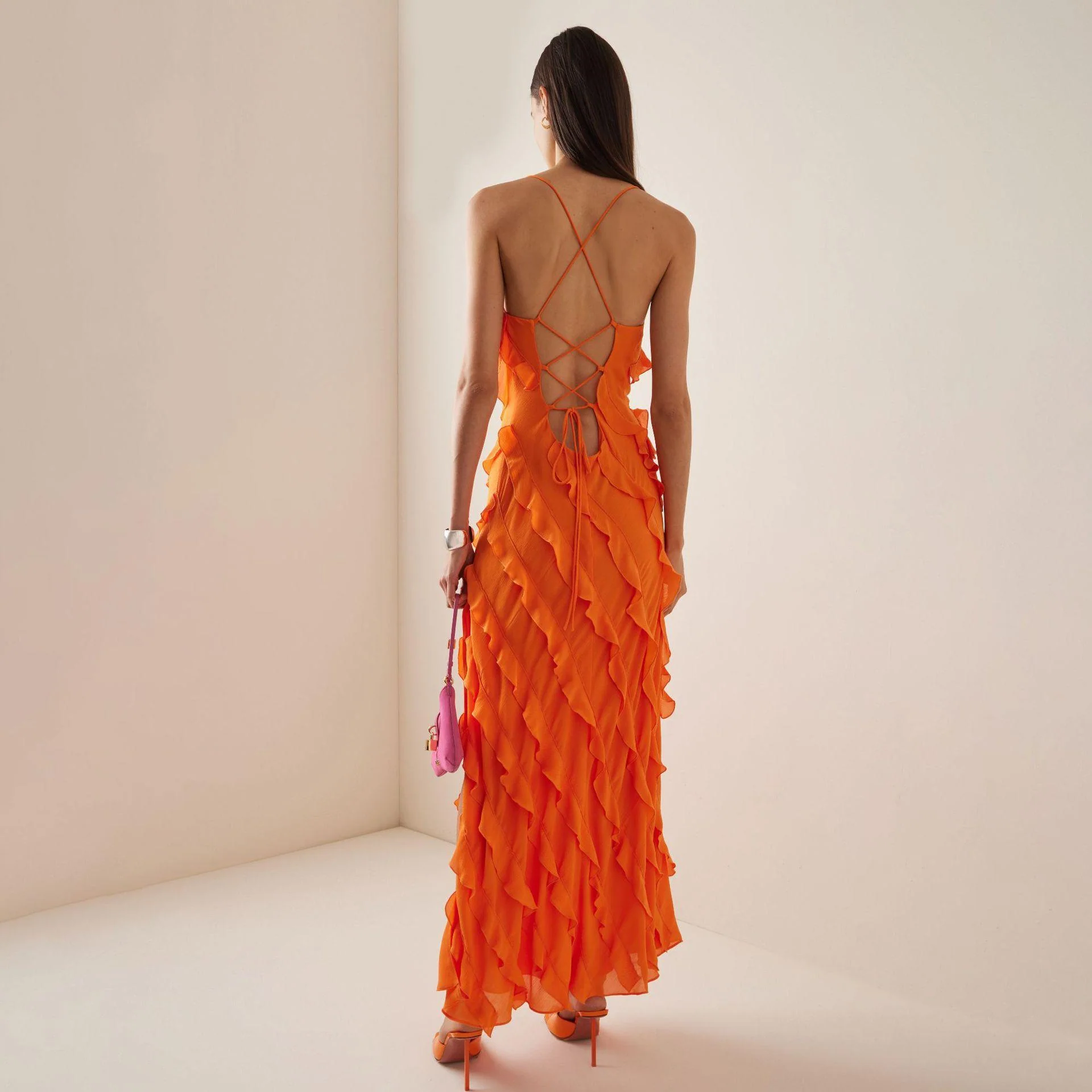 Wood Ear Slit Camisoles Formal Dress Maxi Dresses - Image 3