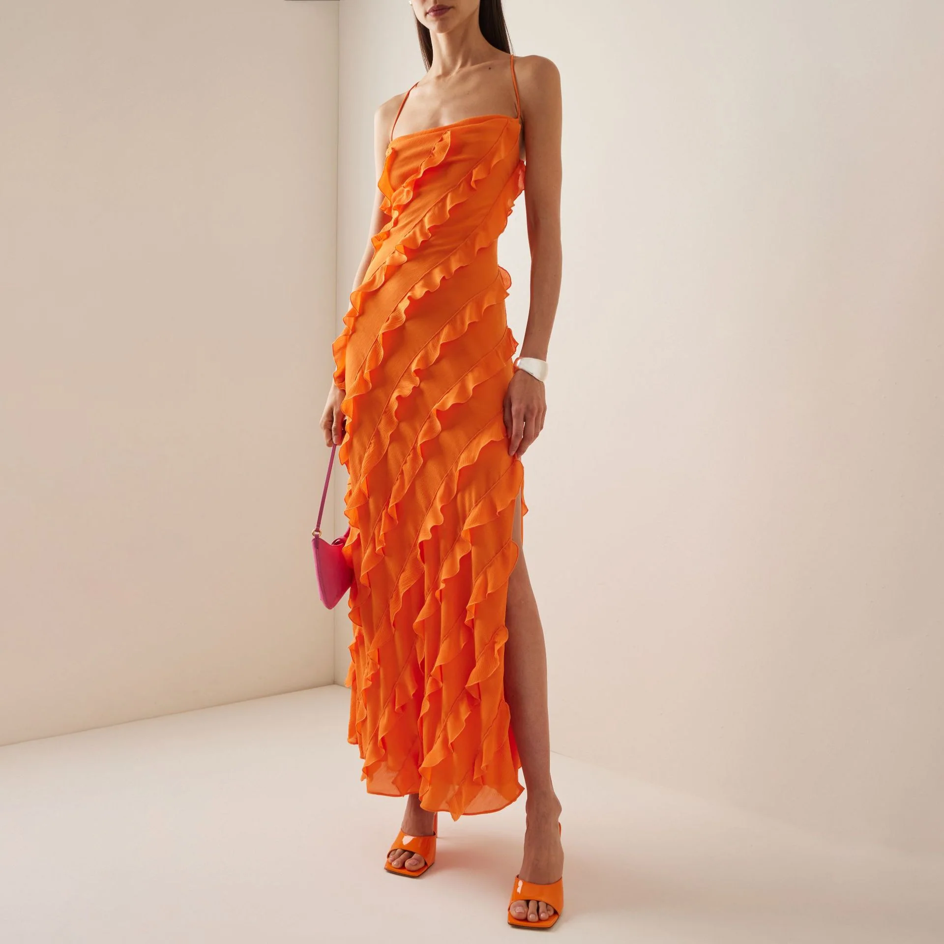 Wood Ear Slit Camisoles Formal Dress Maxi Dresses - Image 5