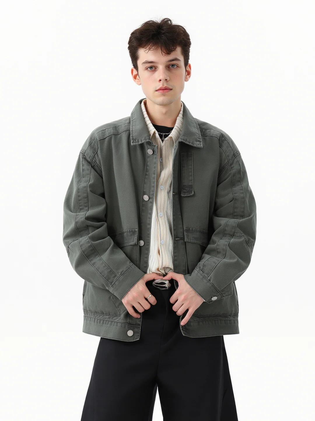 Retro Martin Beaded Canvas Washing Work Jacket