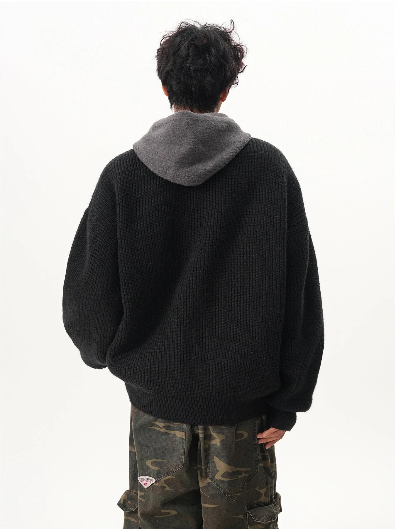 Layered-look Hooded Cardigan - Image 3