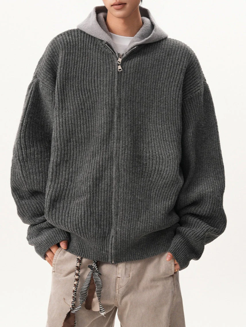 Layered-look Hooded Cardigan - Image 4