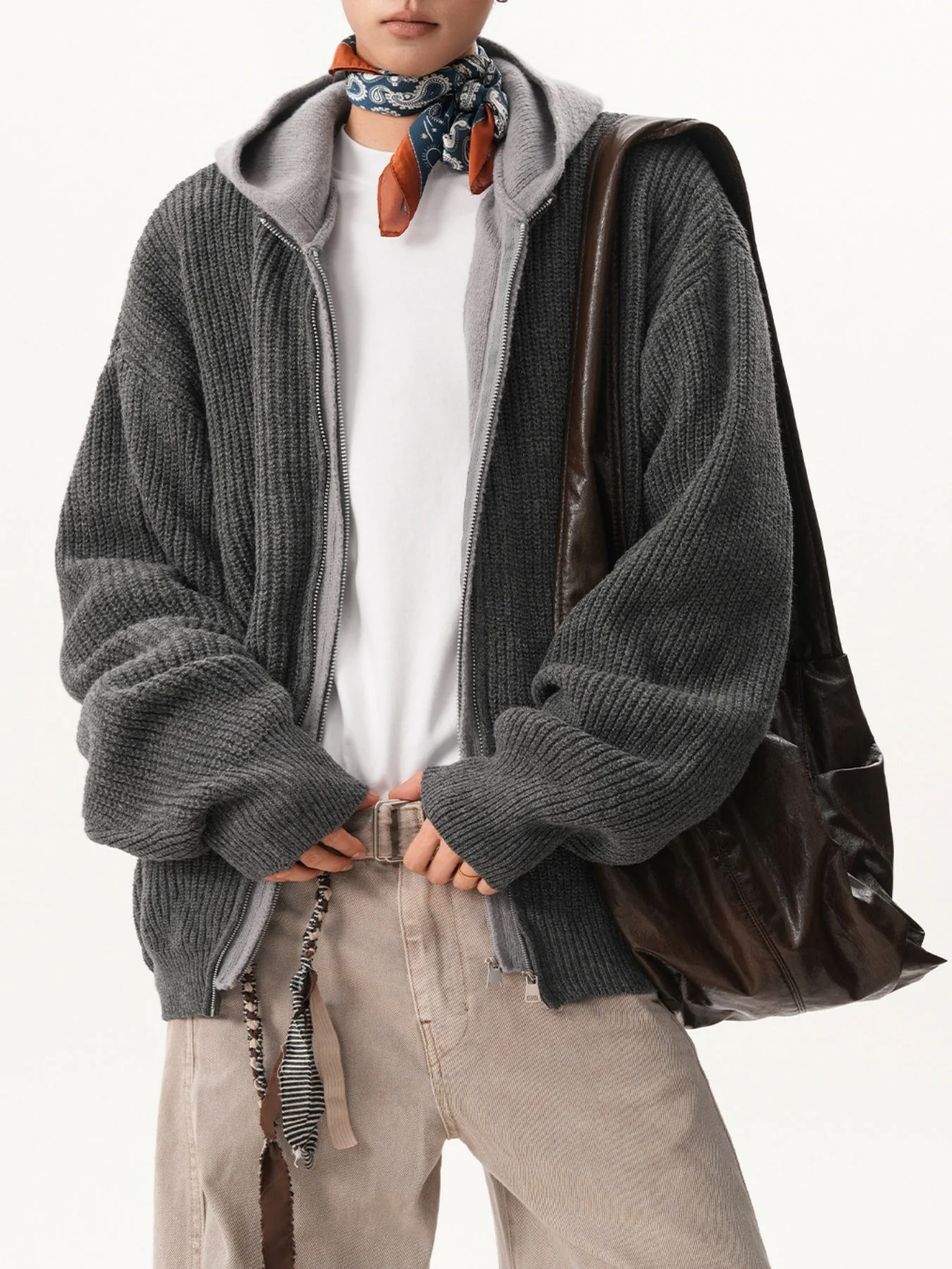 Layered-look Hooded Cardigan - Image 5