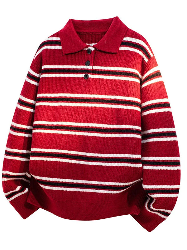 Notch-Collar Striped Sweater - Image 3