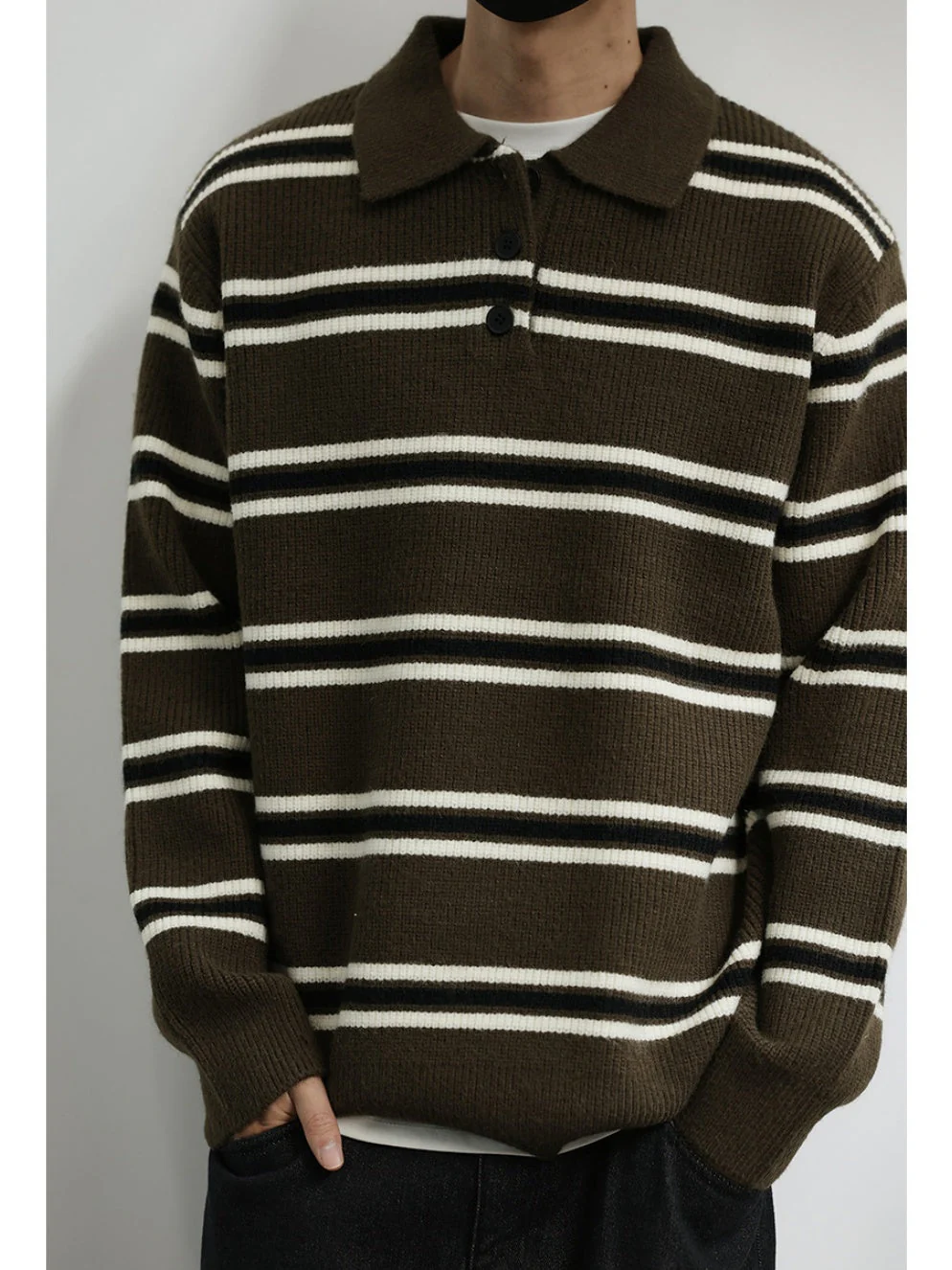 Notch-Collar Striped Sweater - Image 5