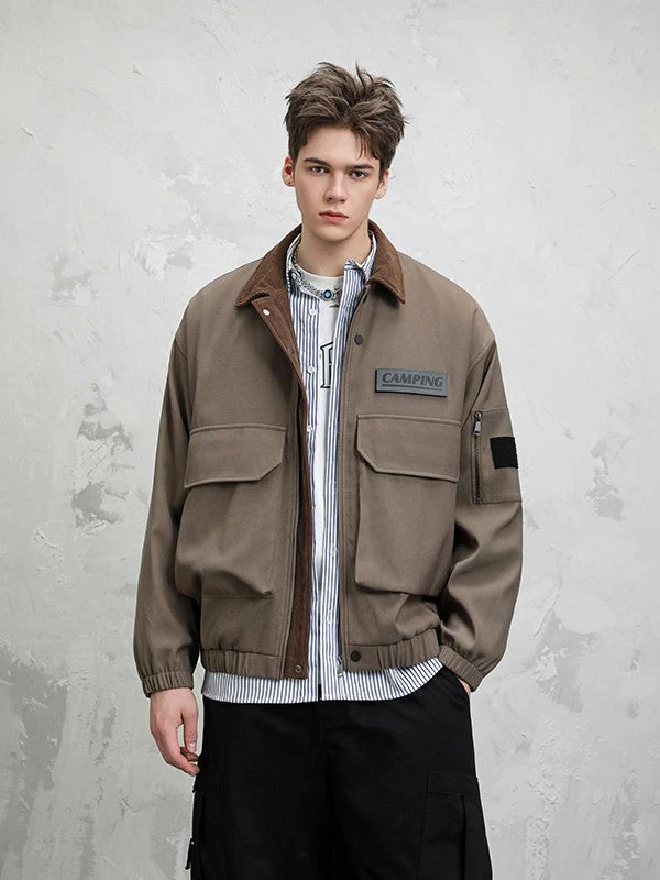Leisure Multiple Pockets Wasteland Style Retro Lapel Work Jacket - Image 5