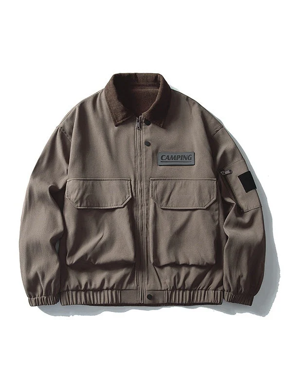 Leisure Multiple Pockets Wasteland Style Retro Lapel Work Jacket - Image 7