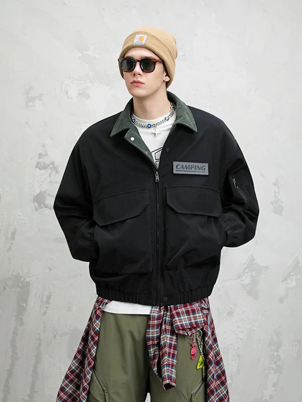 Leisure Multiple Pockets Wasteland Style Retro Lapel Work Jacket - Image 8