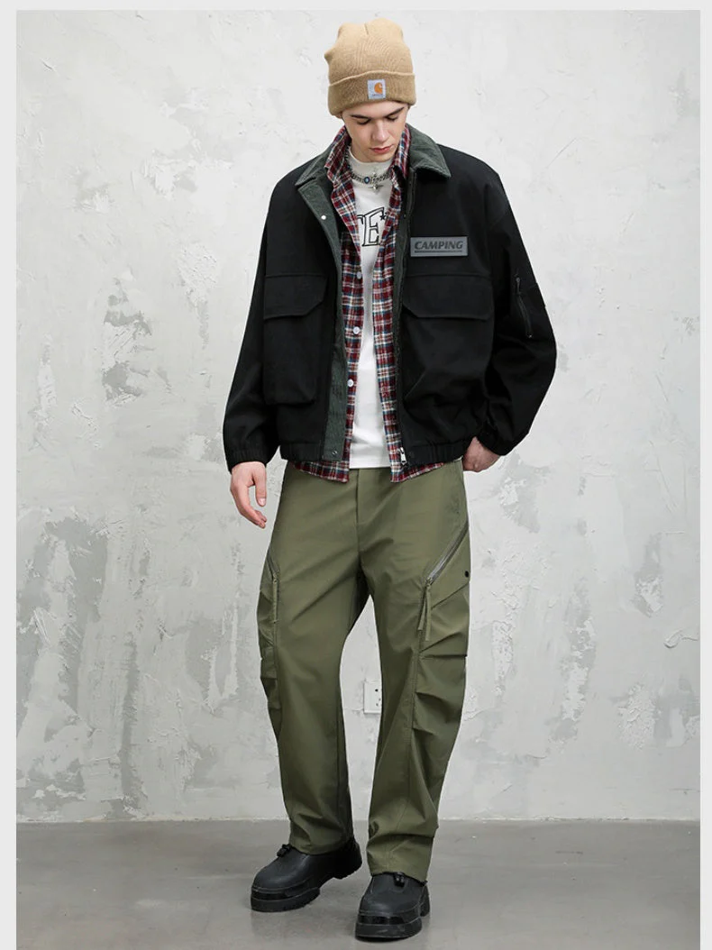 Leisure Multiple Pockets Wasteland Style Retro Lapel Work Jacket - Image 9