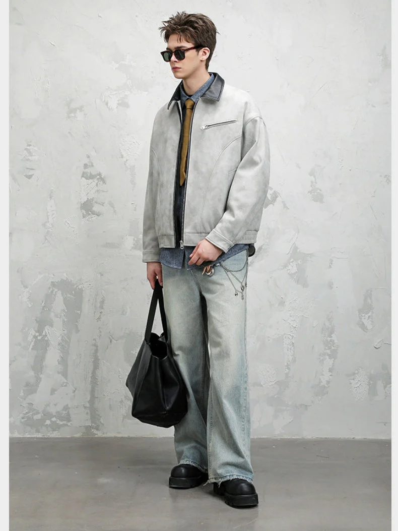 Retro Barn Wind High Street All-match Lapel Flight Jacket - Image 8