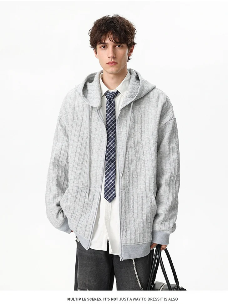 Liber Autumn Neutral wear Jacquard Solid Color Sweatshirts&Hoodies