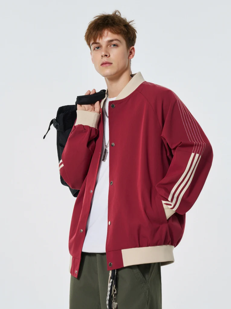 Color Matching Stripes Pilot Jackets