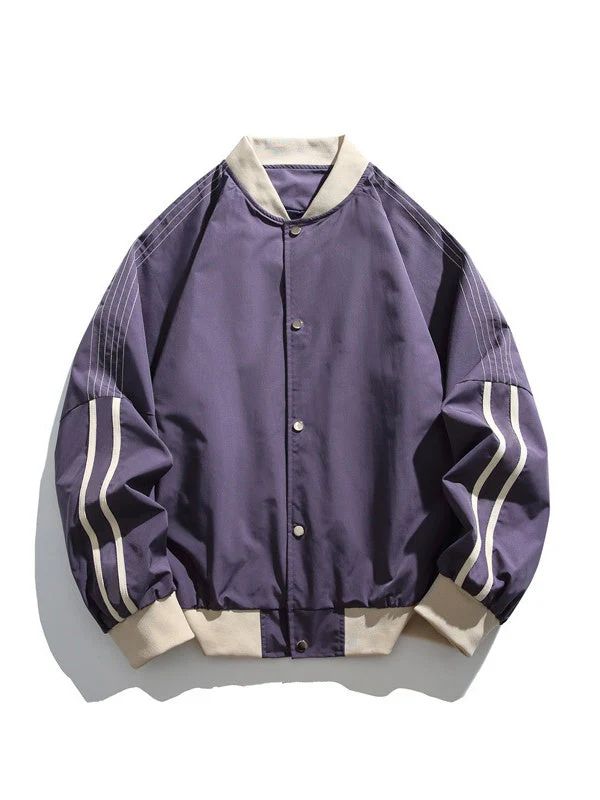 Color Matching Stripes Pilot Jackets - Image 7