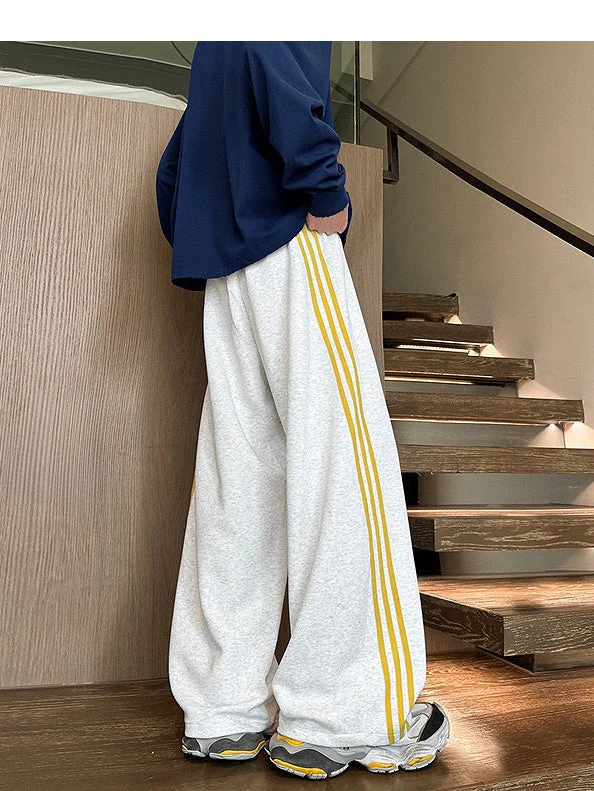 Neutral Color Matching Stripes Pants - Image 6