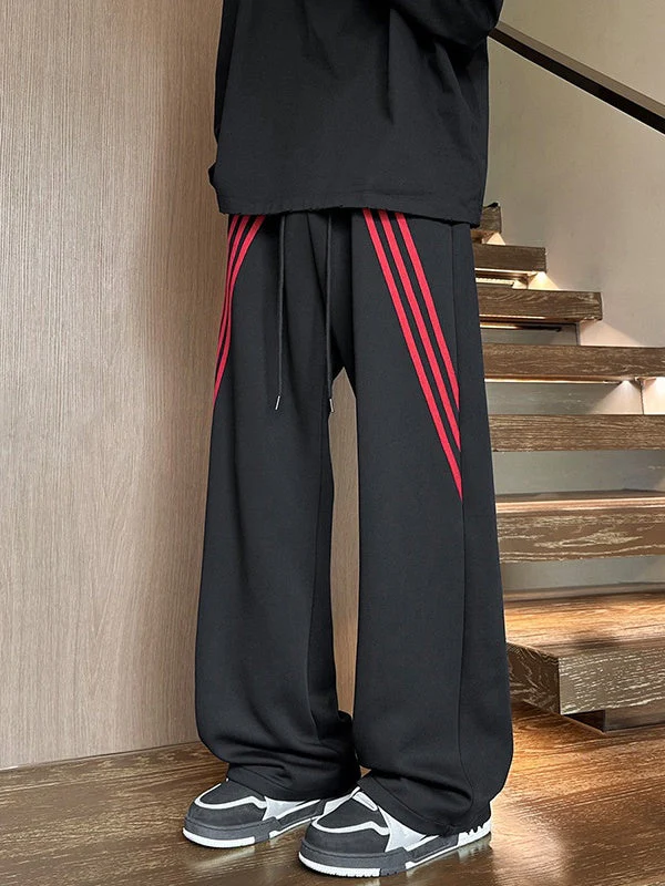 Liber Autumn Neutral wear Color matching Stripes Pants - Image 8