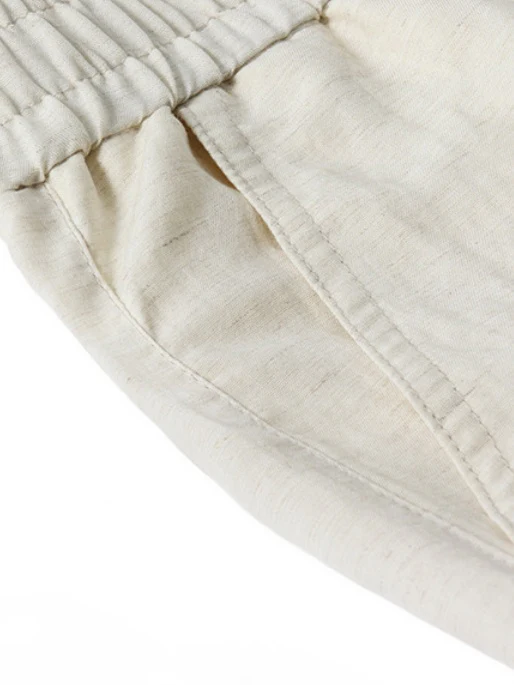 Linen Blend Straight-fit Breathable Pants - Image 9