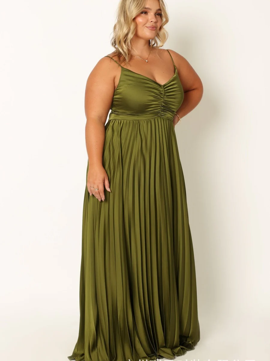 Camisoles Green Formal Dress Crimp Maxi Dresses - Image 10