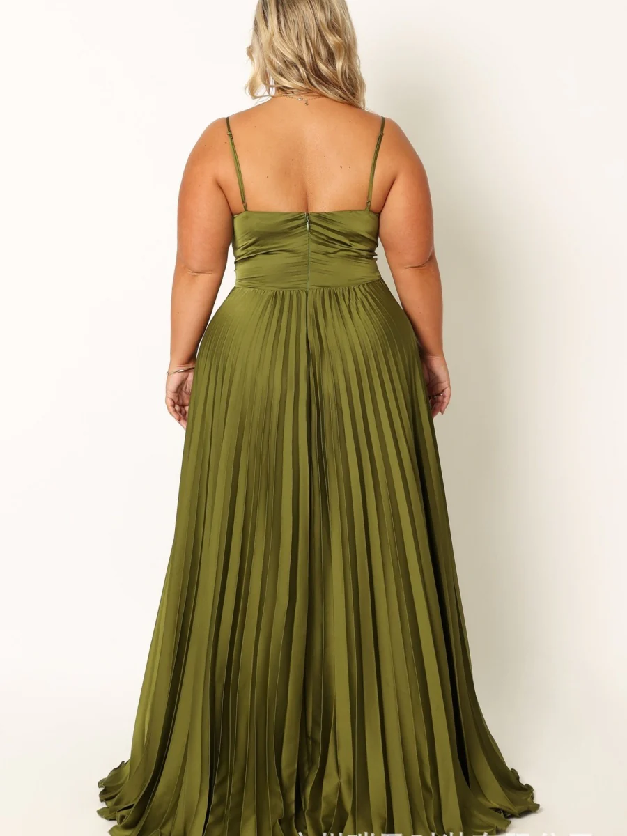 Camisoles Green Formal Dress Crimp Maxi Dresses - Image 12