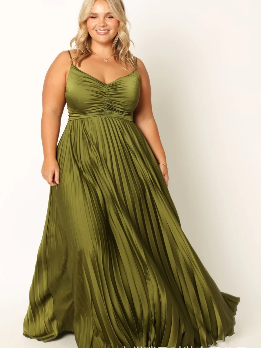 Camisoles Green Formal Dress Crimp Maxi Dresses - Image 9