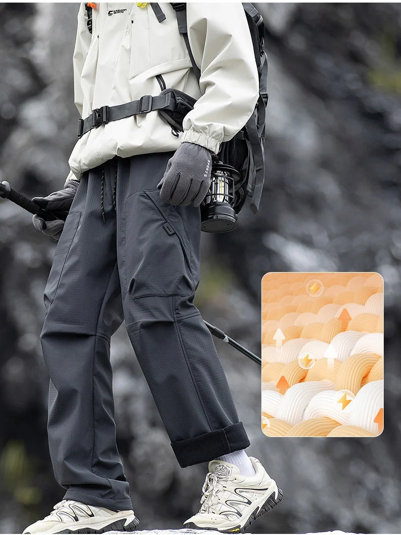 Water Proof Mountain Climbing Windproof Plush Outdoor Sports Tooling Hiking Pants - Image 5