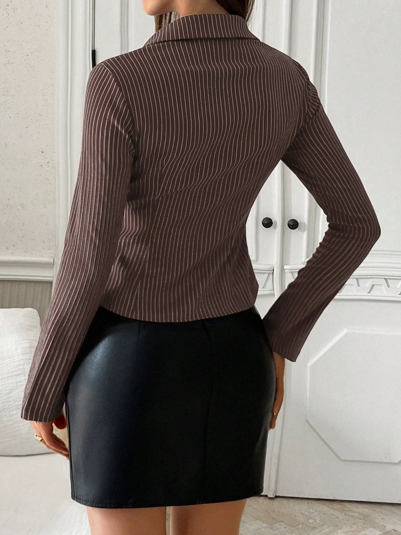 Long sleeve Stripes Slim fit Shirts - Image 17