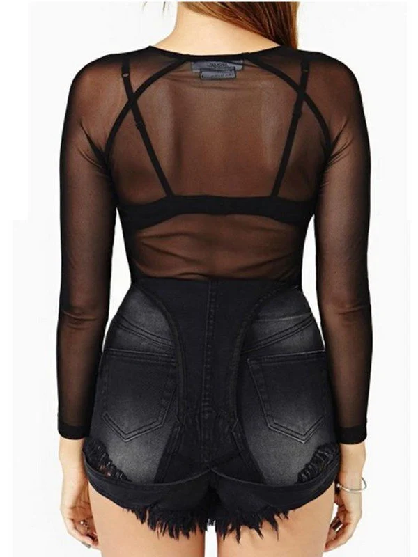 Long-sleeved Sexy See-through Thin See-through Top - Image 2