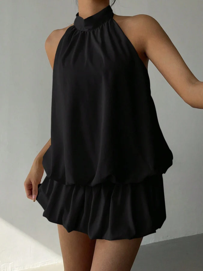 Halter Bandage Backless Flower Bud Skirt Mini&Short Dresses - Image 6