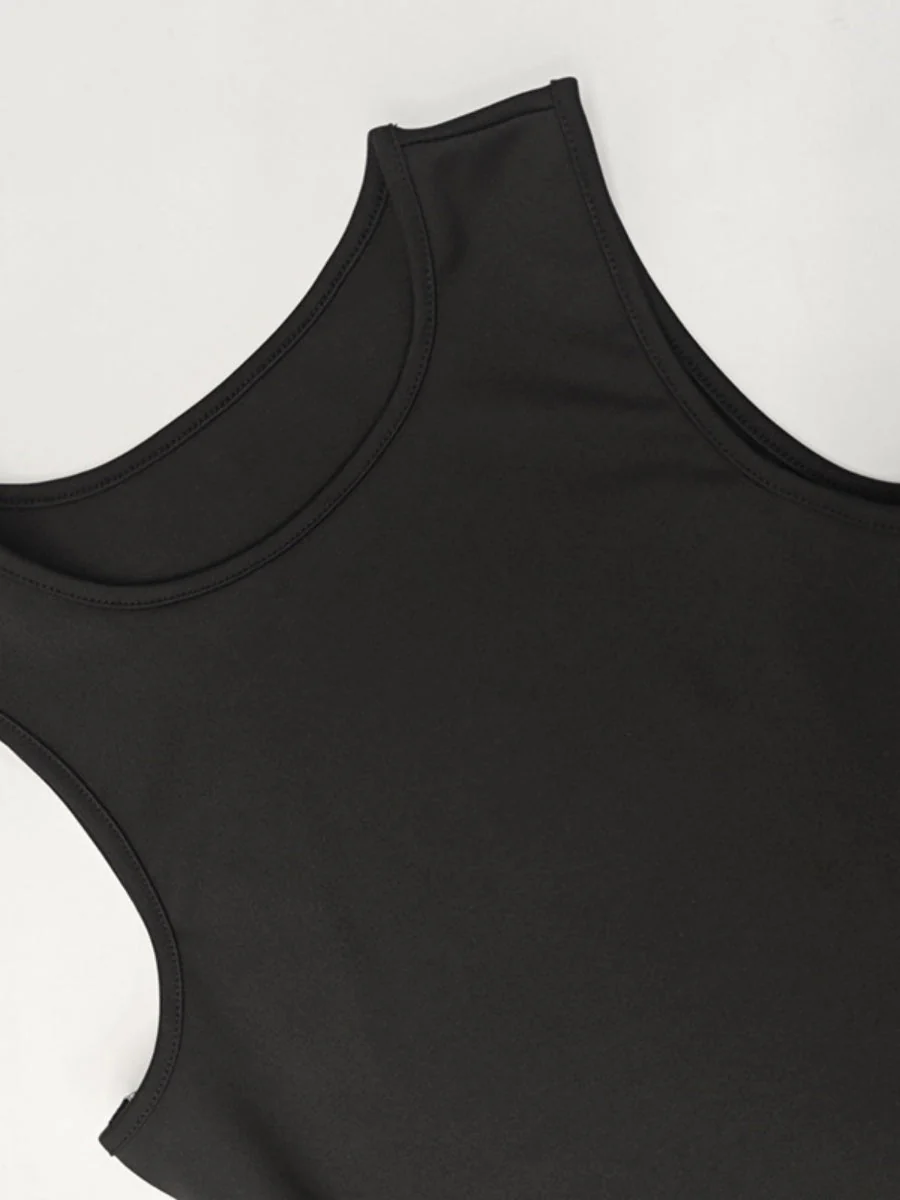 Crew Neck Sleeveless Lotus Leaf Crimping Mini&Short Dresses - Image 8