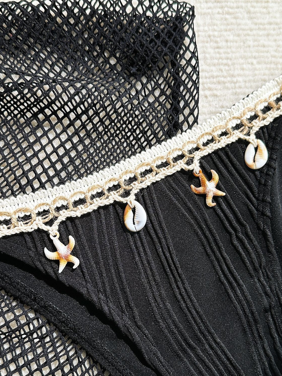 Starfish Tassel Bikini Mesh Mini Skirt Three-piece Set - Image 14
