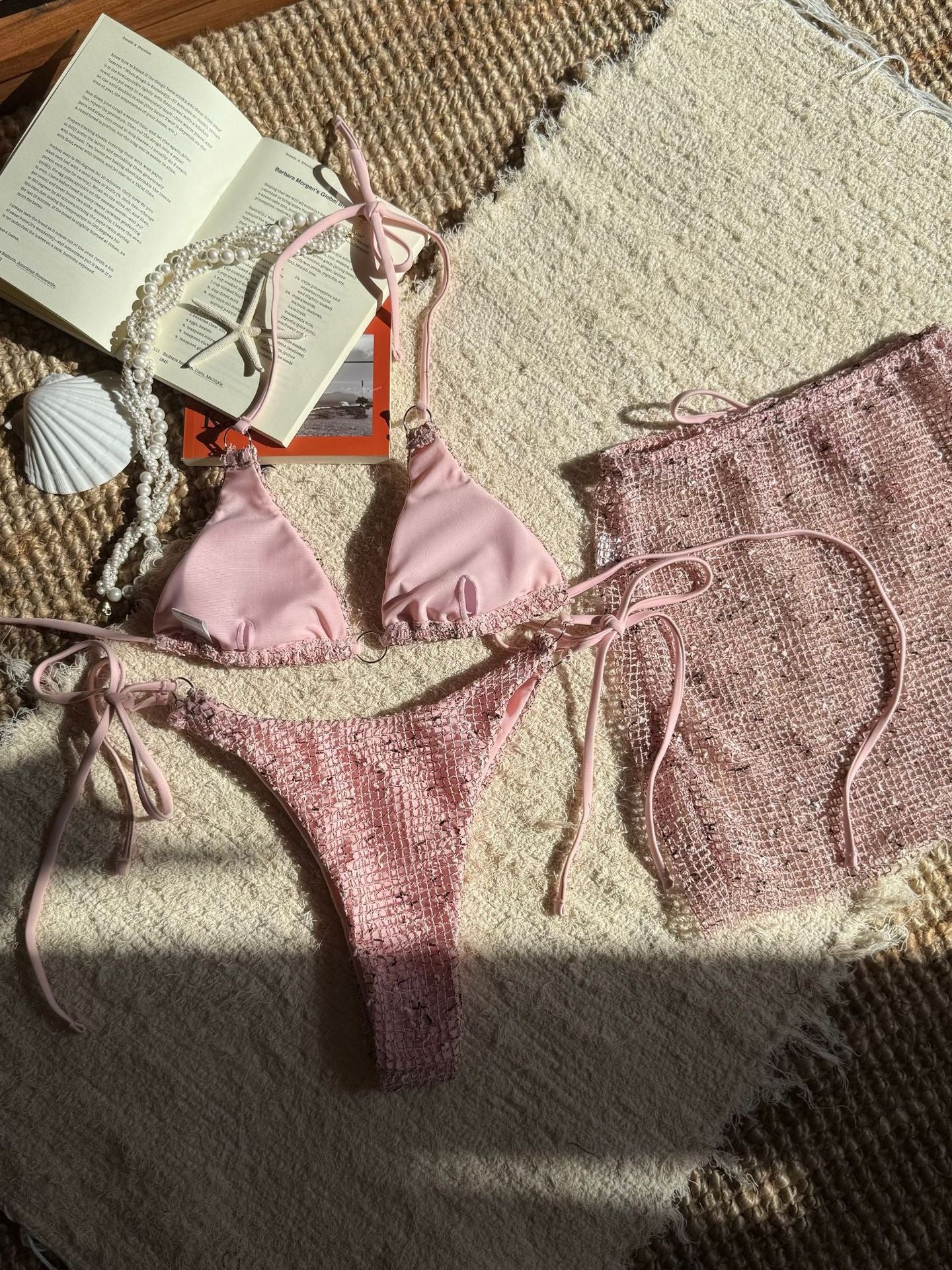 Mesh Sexy Strappy Swimsuit Bikini Three-Piece Set - Image 6