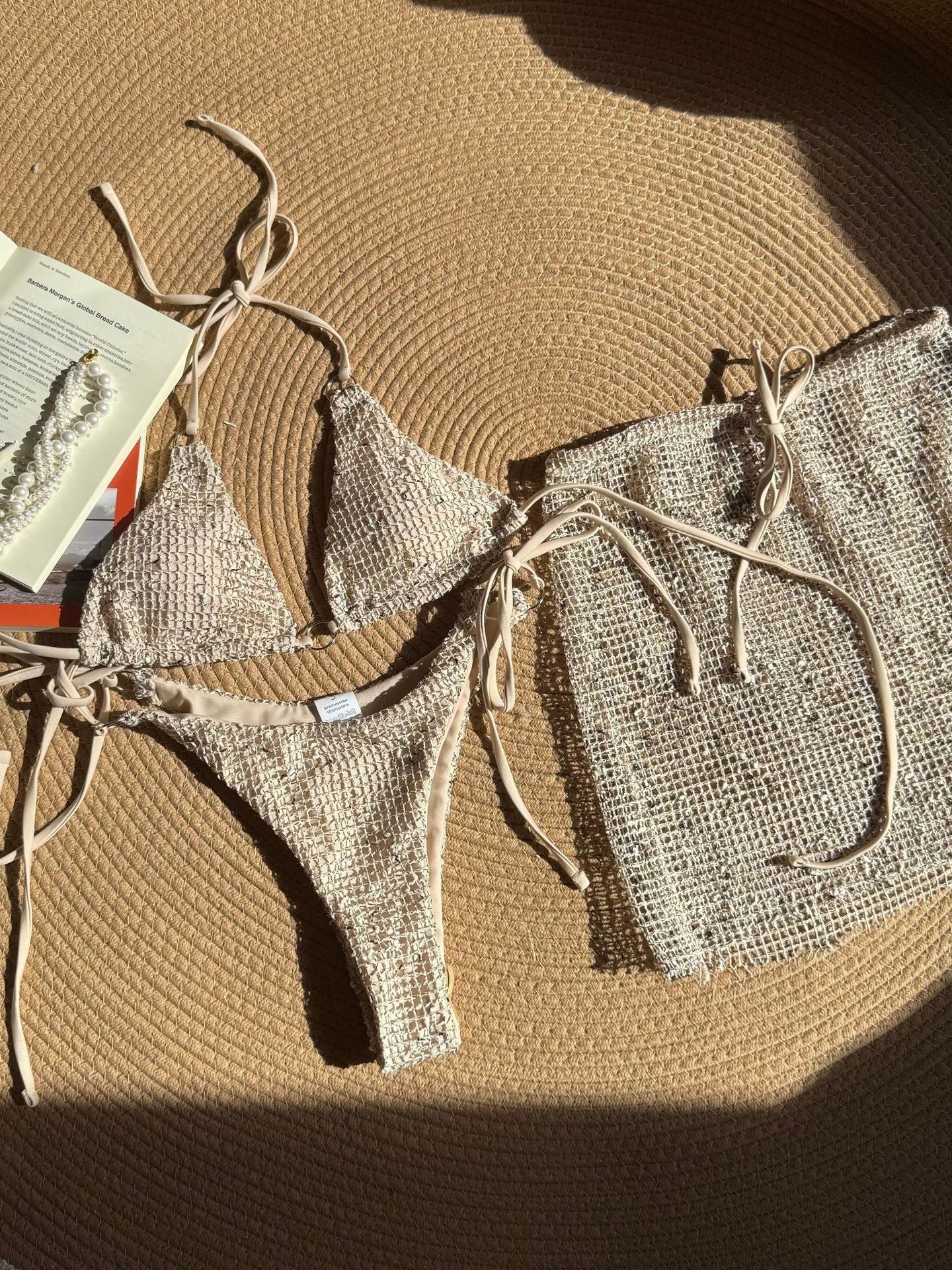 Mesh Sexy Strappy Swimsuit Bikini Three-Piece Set - Image 9