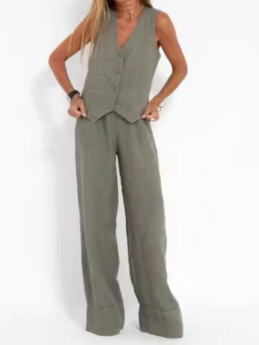 Vests Pants Distressed Commuting Set 2-piece Sets - Image 2