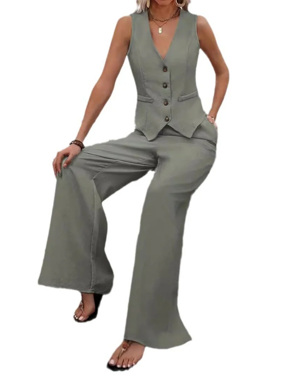 Vests Pants Distressed Commuting Set 2-piece Sets - Image 3
