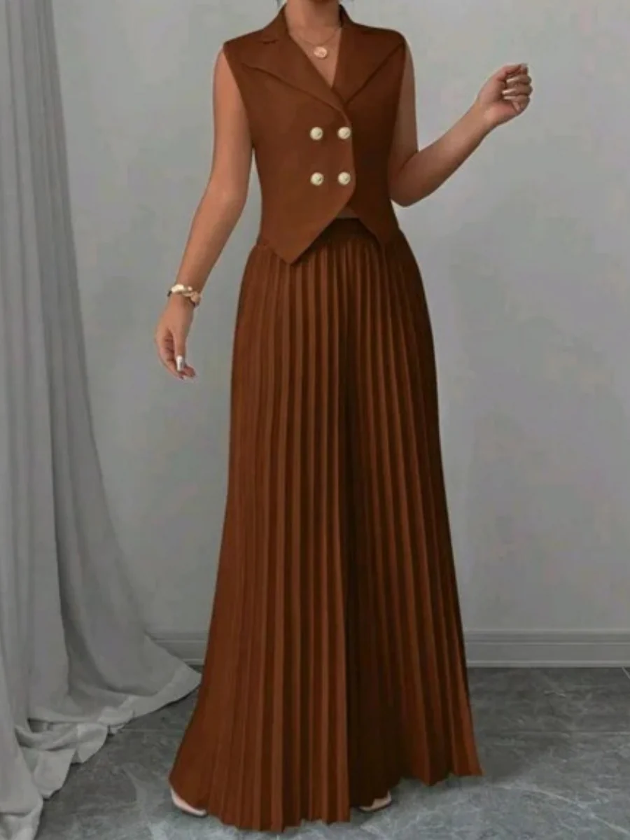Pleated Pants Vest Grace Commuting Set 2-piece Sets - Image 7
