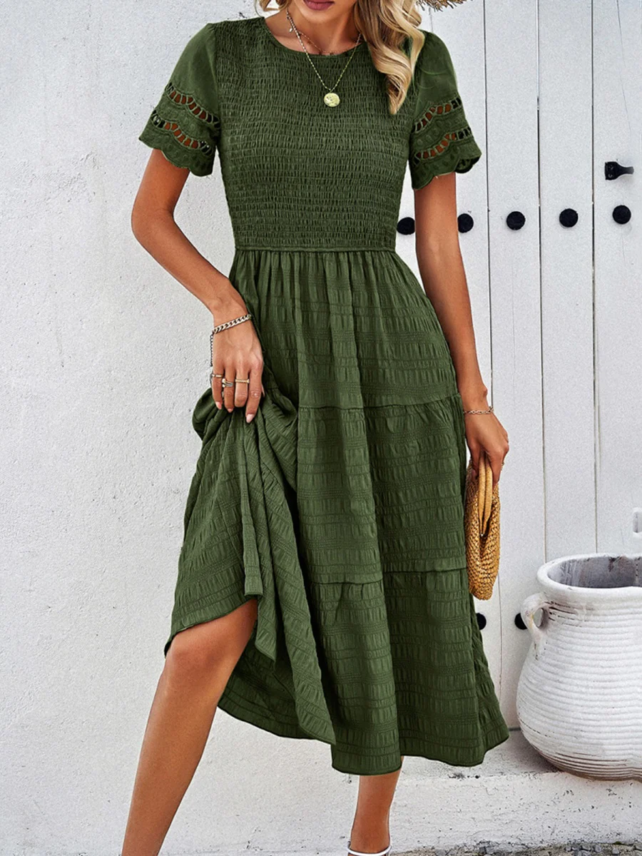 Hollow-out Lace Sleeves, Long Hollow-out Dress - Image 14
