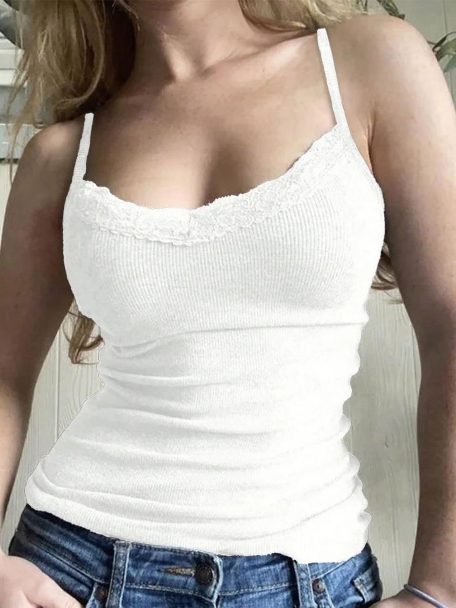 Solid Color Lace Camisole - Image 10