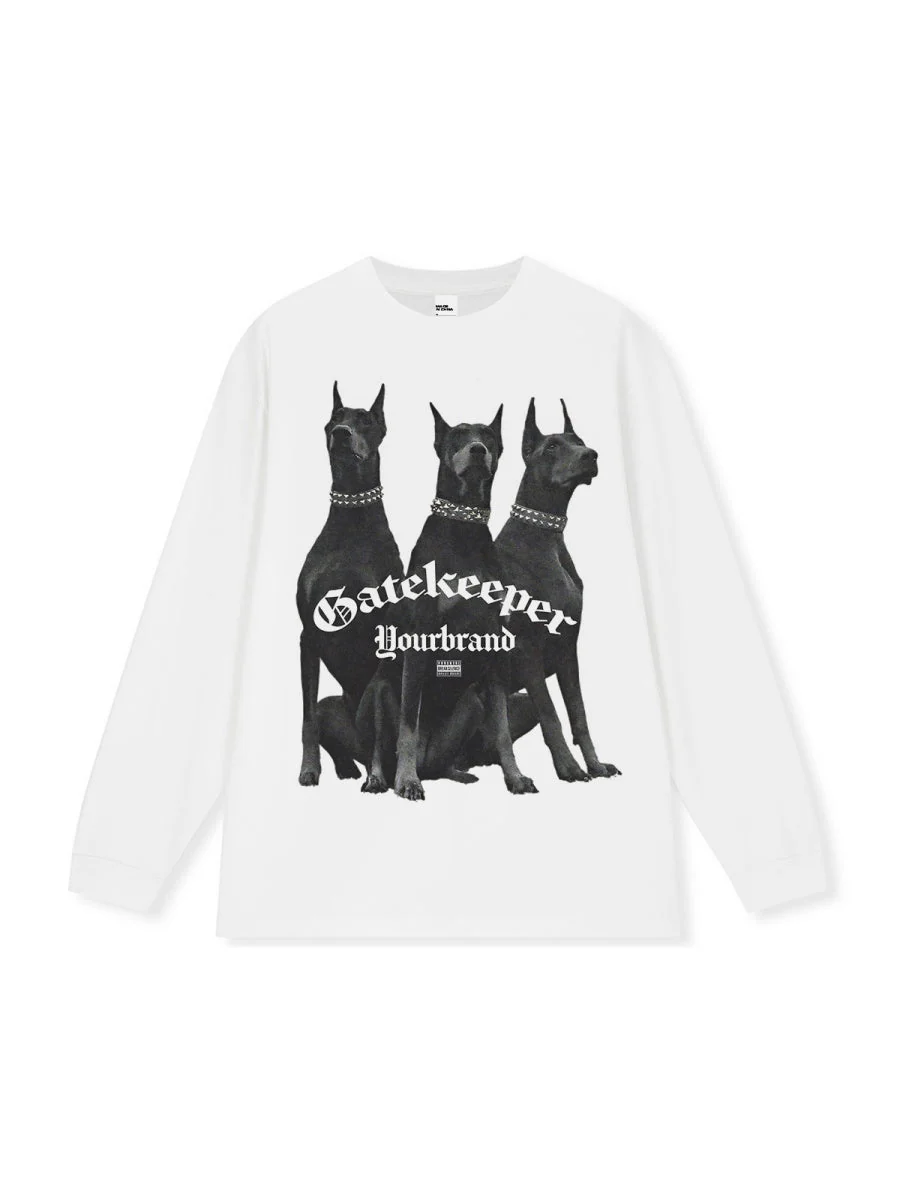 High Street Doberman American Street Print Long-sleeved T-shirt - Image 5
