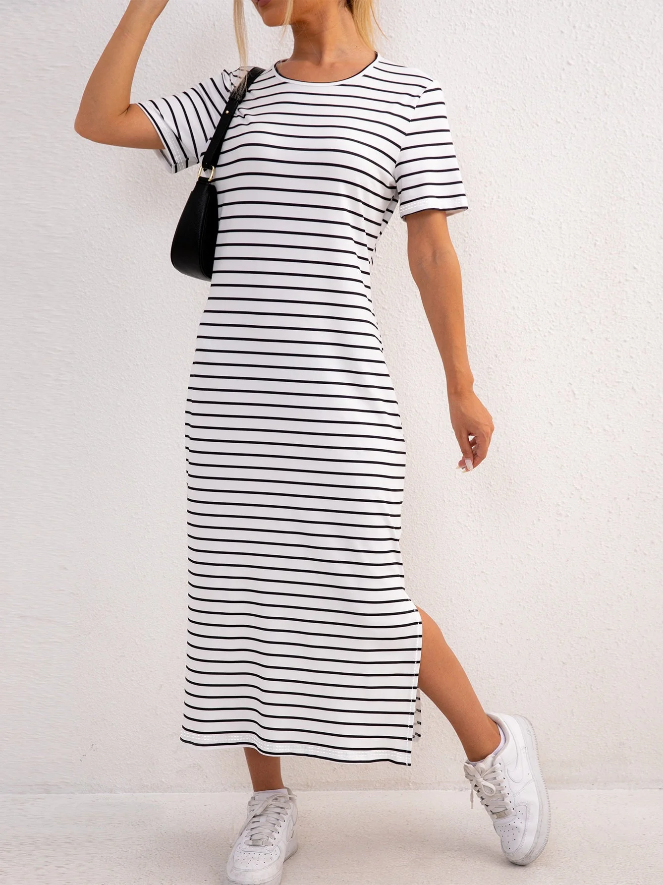 Stripes Slit Maxi Dresses - Image 3