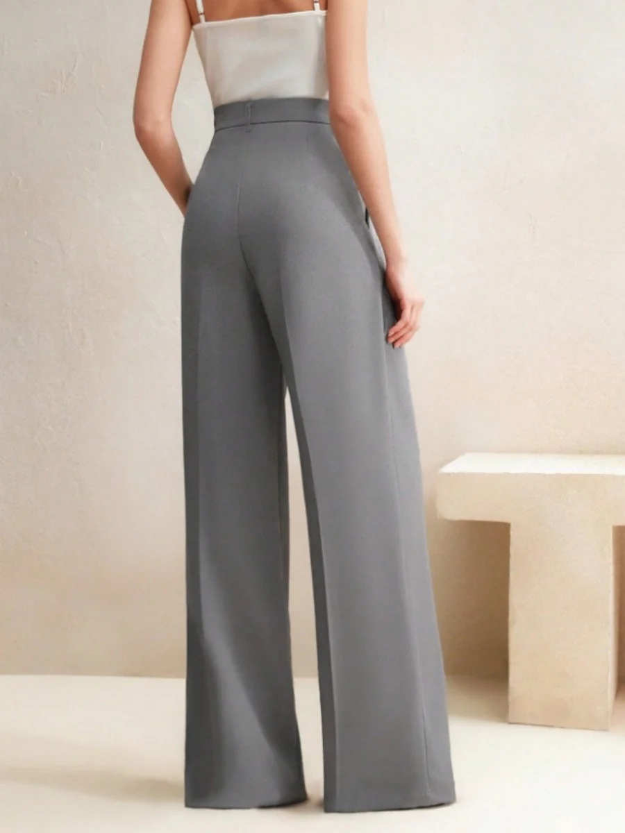 Commuting Loose High-waisted Straight Wide-leg Trousers - Image 16