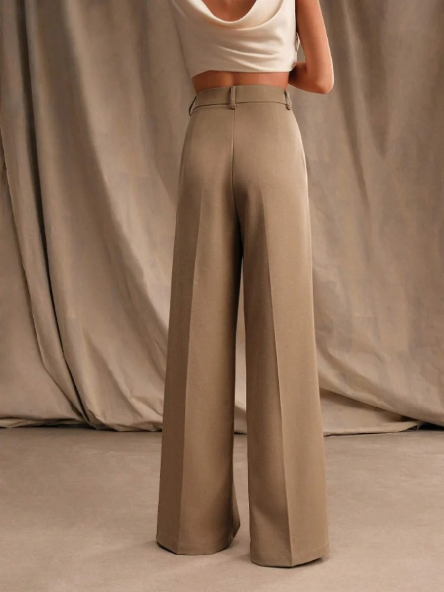 Commuting Loose High-waisted Straight Wide-leg Trousers - Image 2
