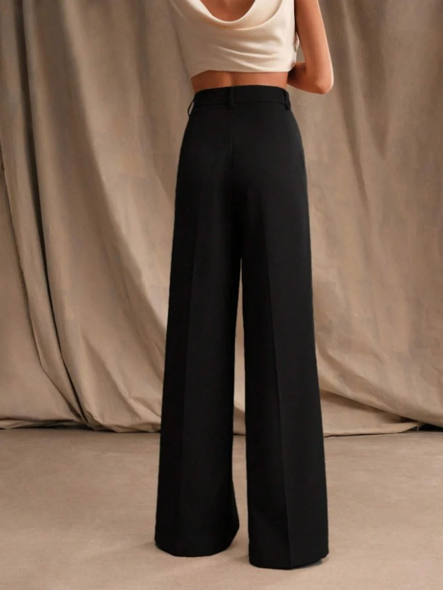 Commuting Loose High-waisted Straight Wide-leg Trousers - Image 6