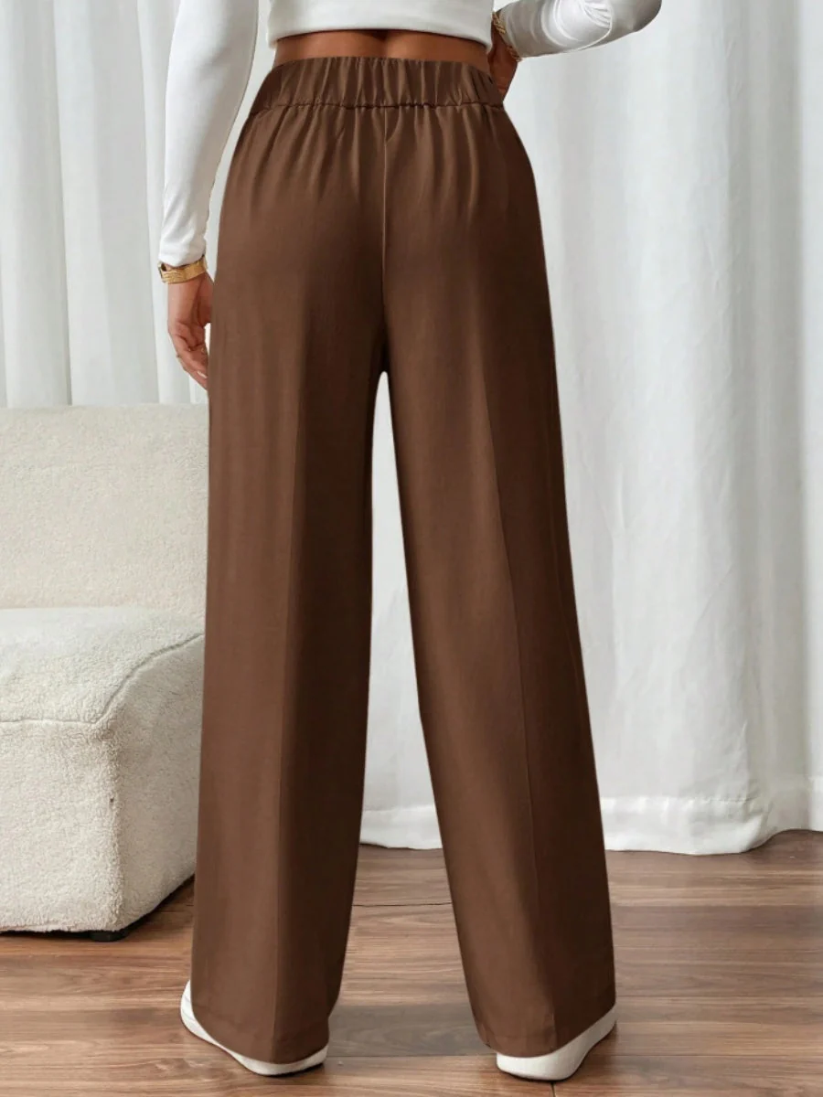 Casual High-waisted  Loose Straight leg Pocket Pants - Image 9