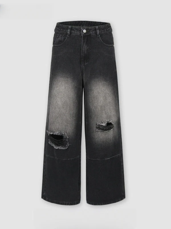 Liber Autumn Neutral wear Hole Jeans