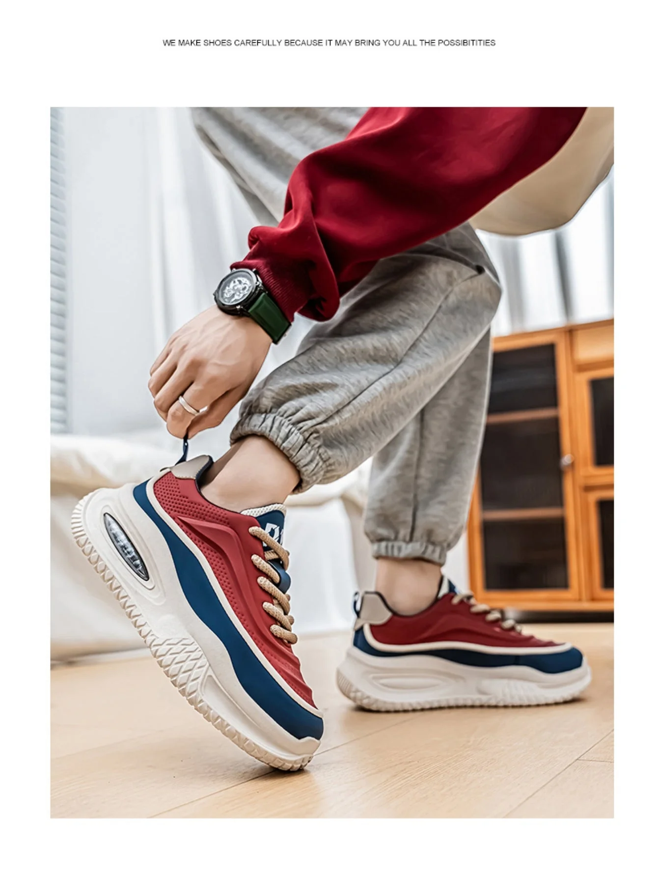 Liber Four Seasons Colorblock Thick-soled Men's Casual Sports Shoes - Image 10