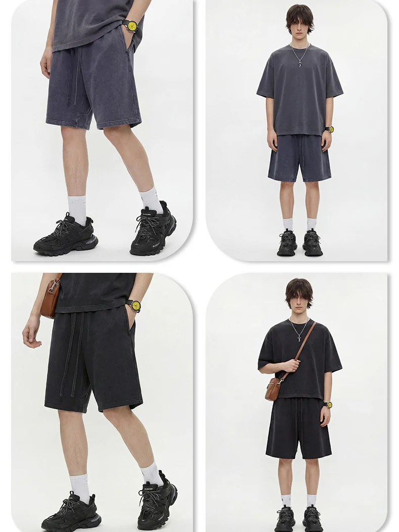 Leisure Washing Water Fade Loose-fit Five Points Shorts - Image 7