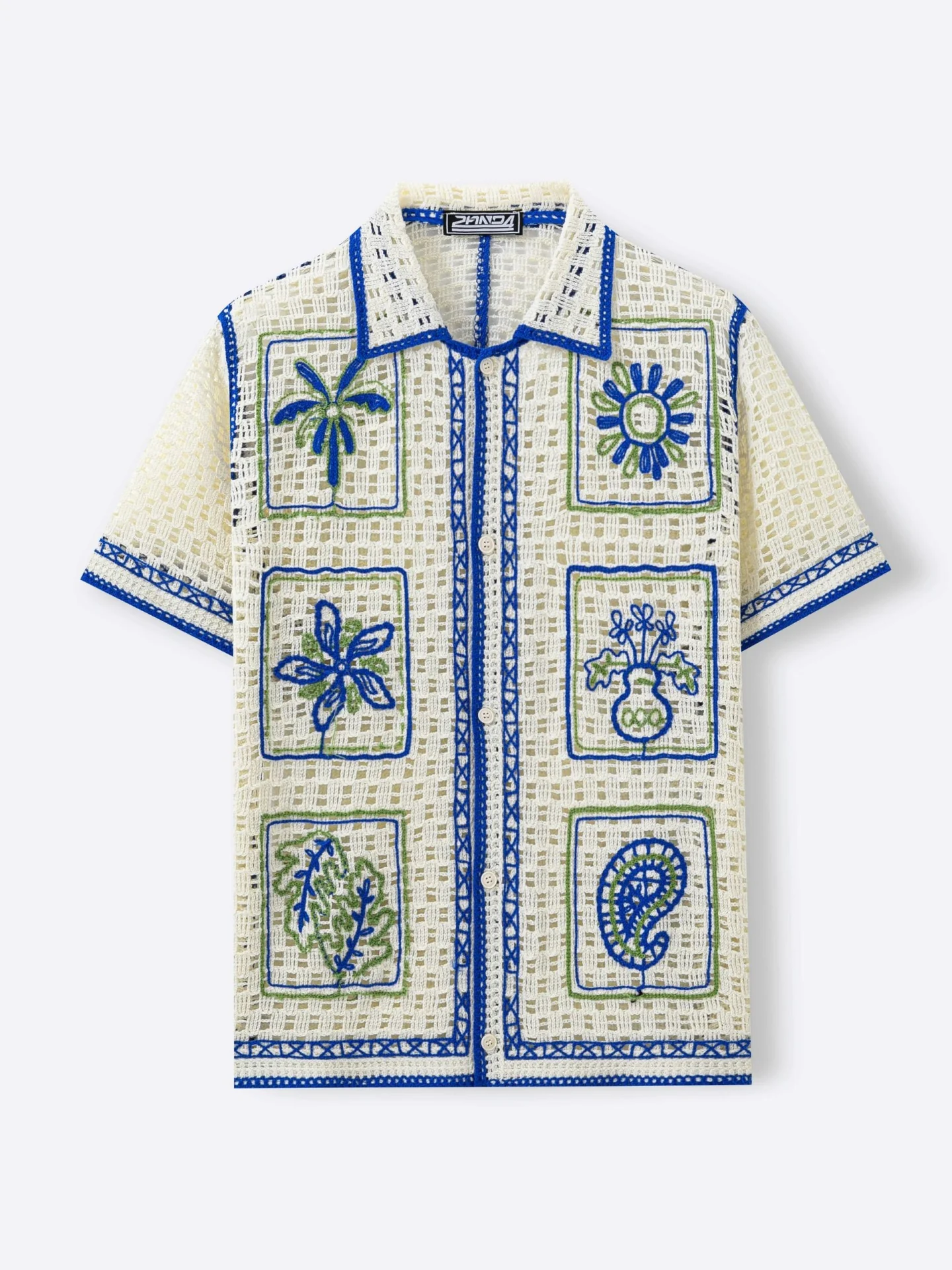 Holiday Style Crochet Hollow Knitting Polo Shirts - Image 3