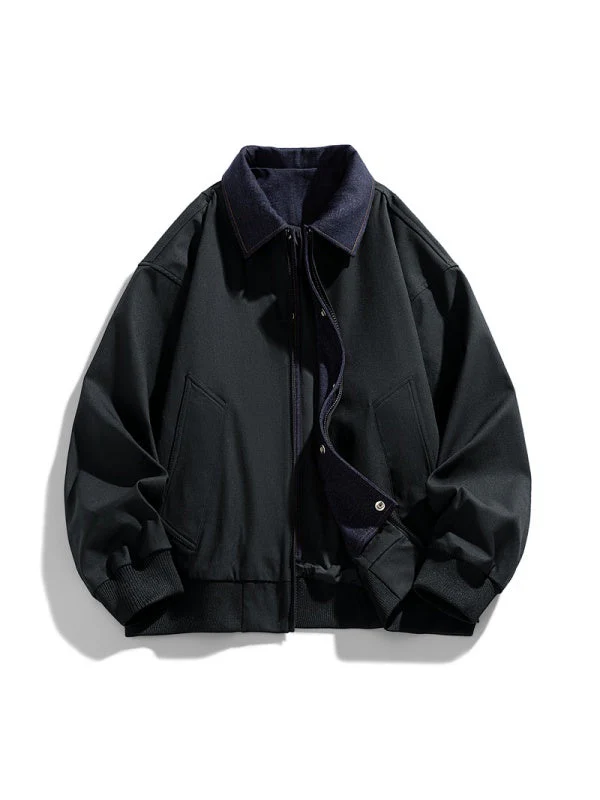 Layered-look Loose-fit Cleanfit Jackets - Image 7